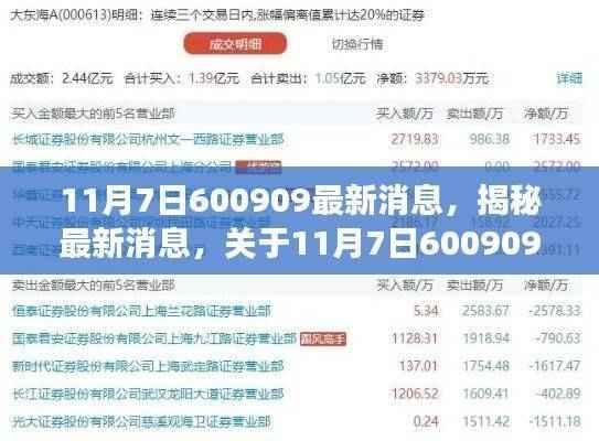 揭秘11月7日事件，全面解读最新消息关于600909事件