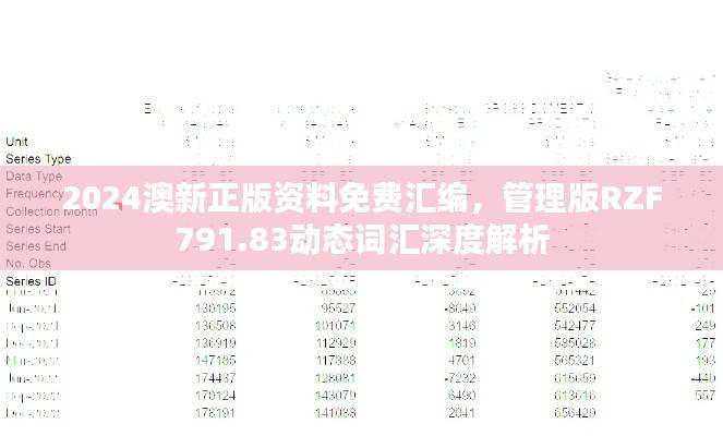 2024澳新正版资料免费汇编,管理版RZF791.83动态词汇深度解析