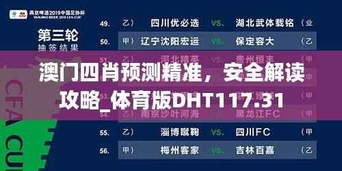 澳门四肖预测精准,安全解读攻略_体育版DHT117.31