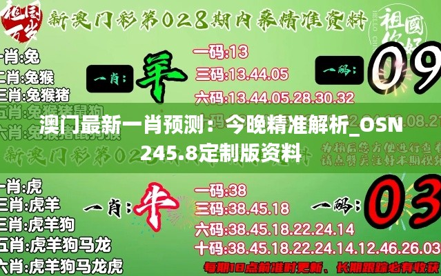 澳门最新一肖预测:今晚精准解析_OSN245.8定制版资料