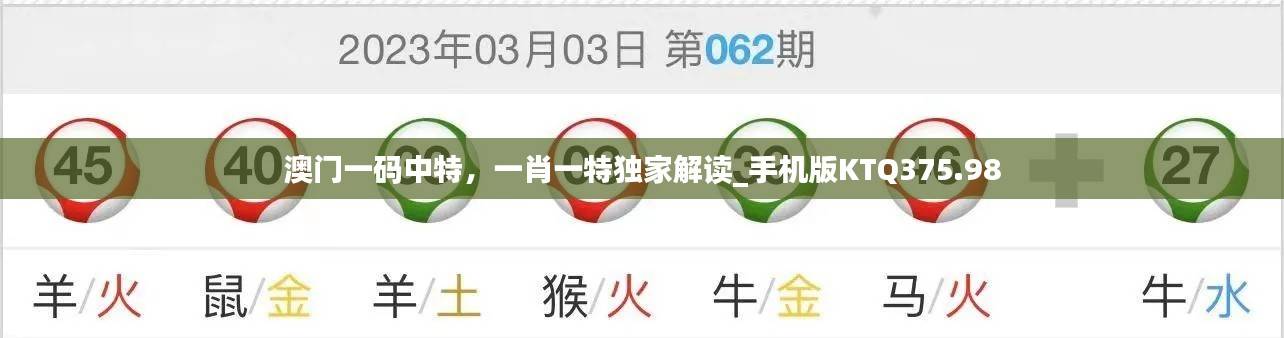 澳门一码中特,一肖一特独家解读_手机版KTQ375.98