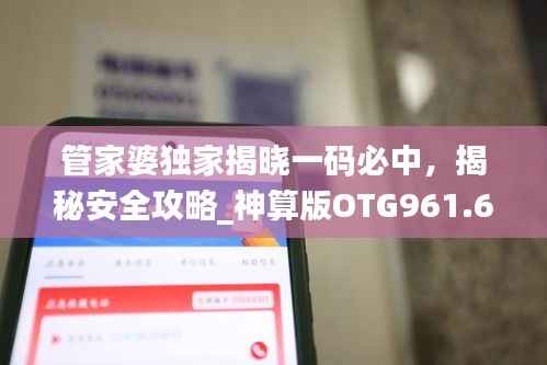 管家婆独家揭晓一码必中,揭秘安全攻略_神算版OTG961.68
