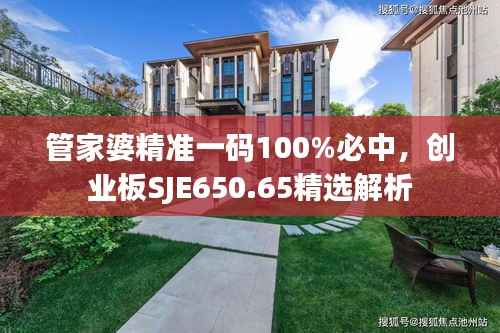 管家婆精准一码100%必中,创业板SJE650.65精选解析