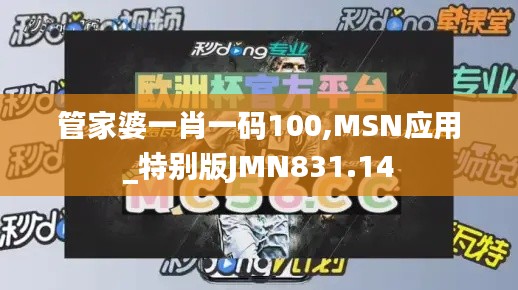 管家婆一肖一码100,MSN应用_特别版JMN831.14