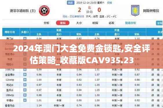 2024年澳门大全免费金锁匙,安全评估策略_收藏版CAV935.23