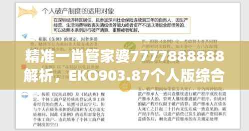 精准一肖管家婆7777888888解析,EKO903.87个人版综合解读