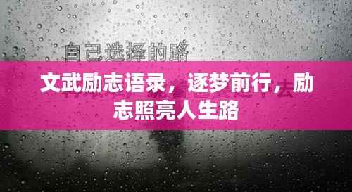 文武励志语录,逐梦前行,励志照亮人生路