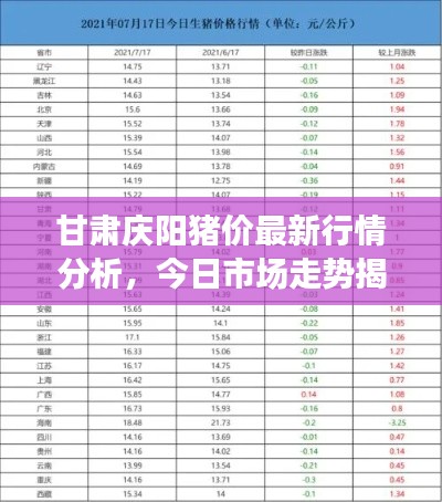 甘肃庆阳猪价最新行情分析,今日市场走势揭秘