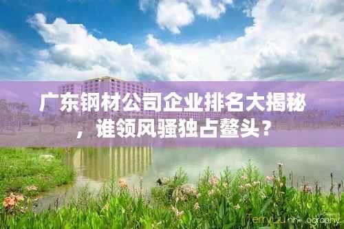 广东钢材公司企业排名大揭秘,谁领风骚独占鳌头?